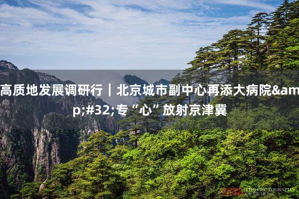 高质地发展调研行｜北京城市副中心再添大病院&#32;专“心”放射京津冀