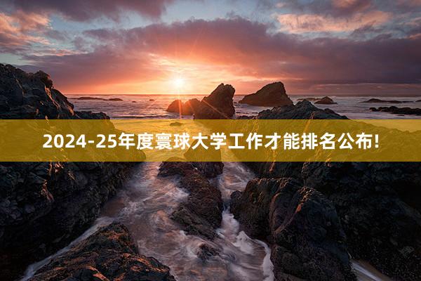 2024-25年度寰球大学工作才能排名公布!