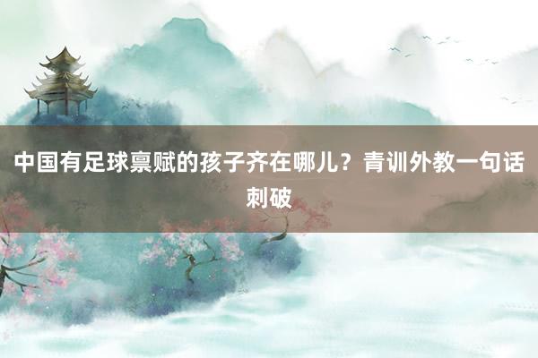 中国有足球禀赋的孩子齐在哪儿？青训外教一句话刺破